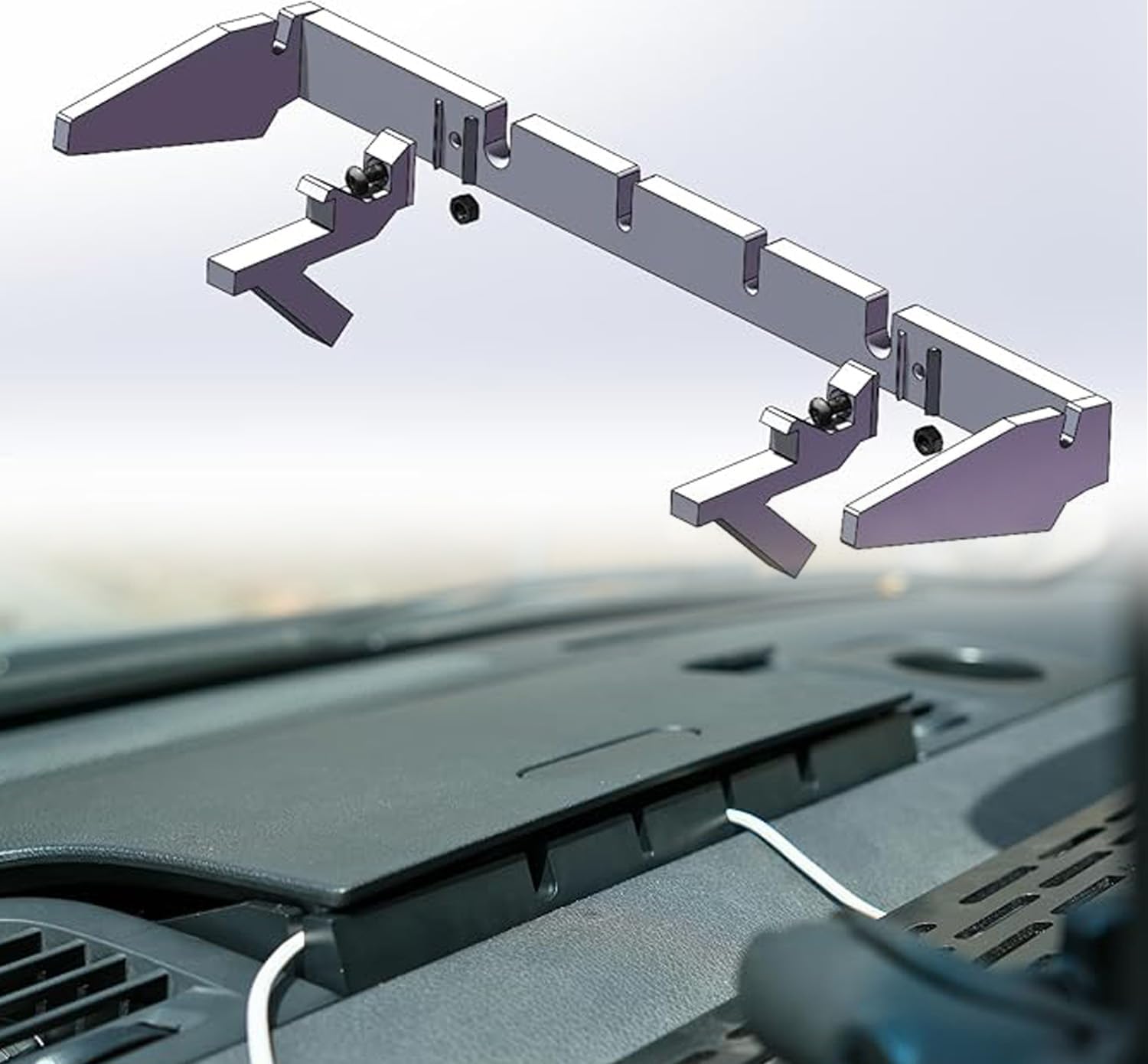 White Top Adventures Sprinter Dash Cable Organizer 2019  – Compatible with Mercedes-Benz VS30, Airstream, Winnebago, Jayco, Storyteller Overland – Cord Holder for Dash Charging Cabinet